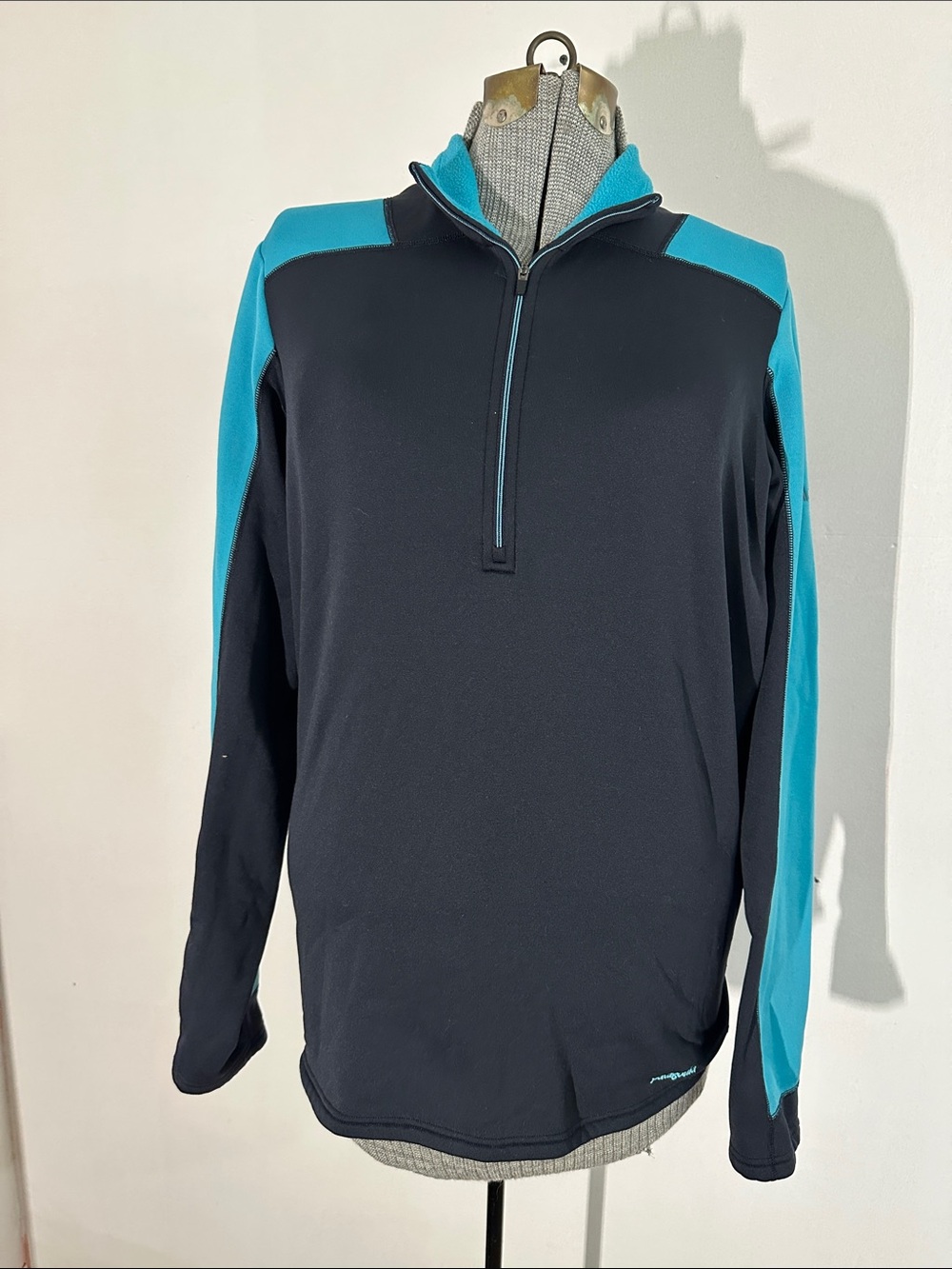 Patagonia Black and Teal Fleece-Lined Jacket